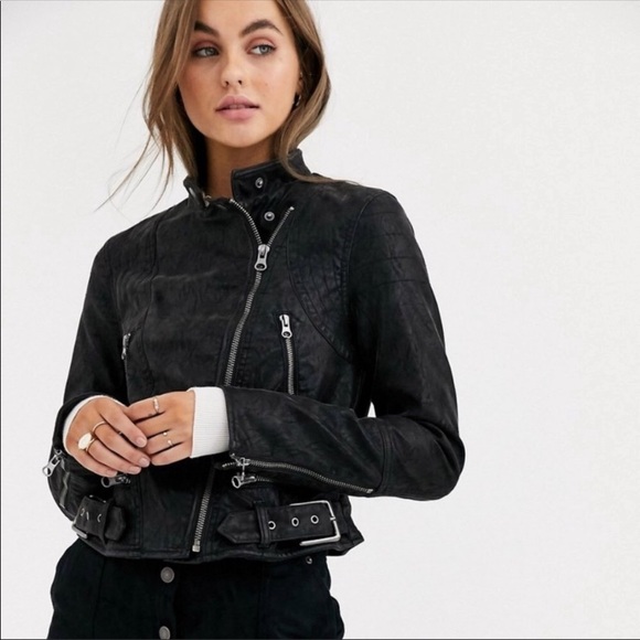NEW Free People Black Fenix Vegan Moto Jacket S - Picture 6 of 16